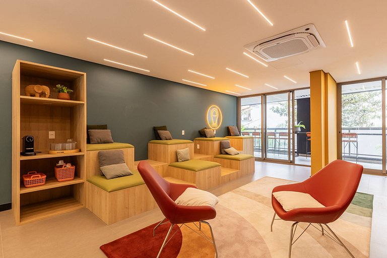 Studio Vila Madalena | Rooftop + Varanda + AC