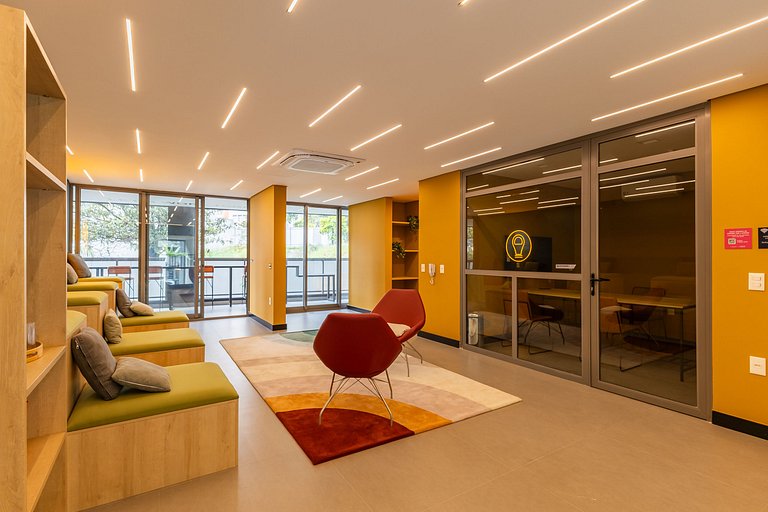 Studio Vila Madalena | Rooftop + Varanda + AC