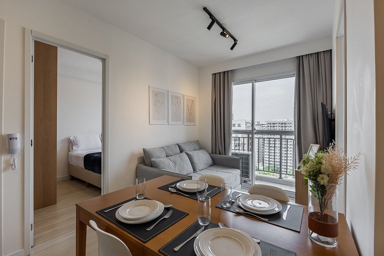 Moderno apartamento de 2 quartos em Moema