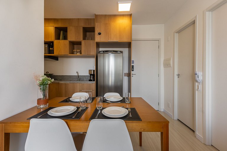 Moderno apartamento de 2 quartos em Moema