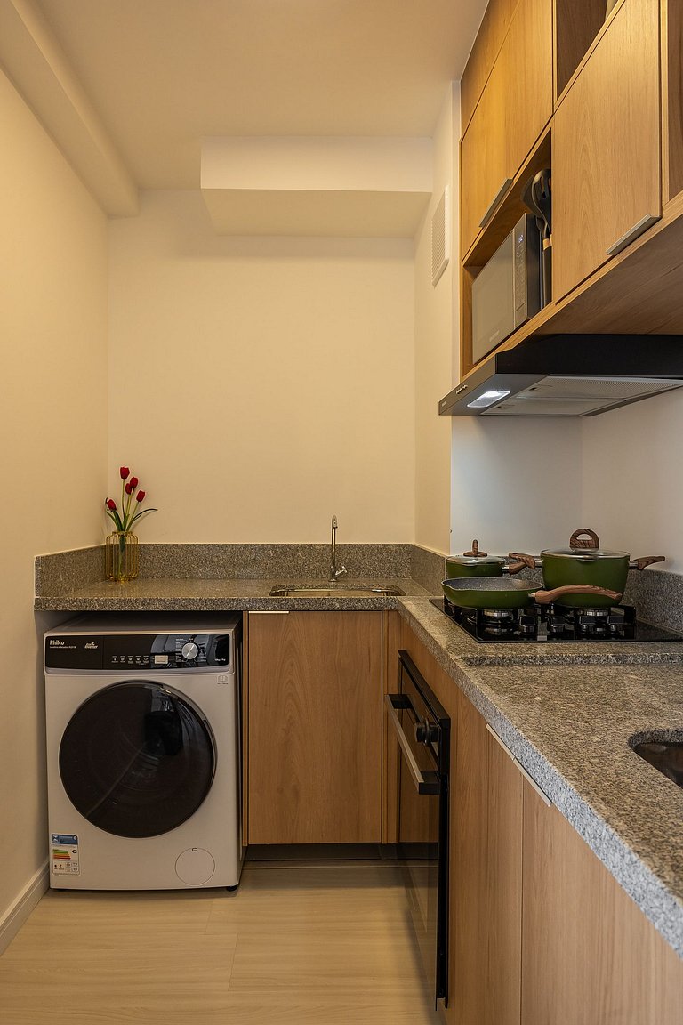 Moderno apartamento de 2 quartos em Moema