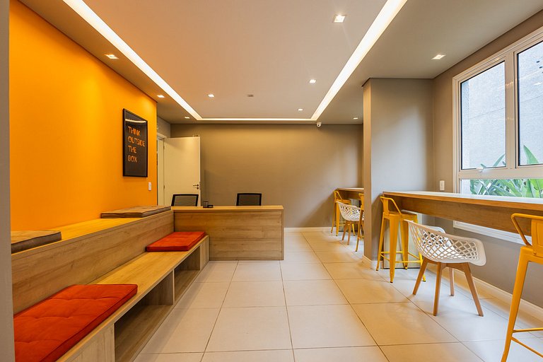 Moderno apartamento de 2 quartos em Moema