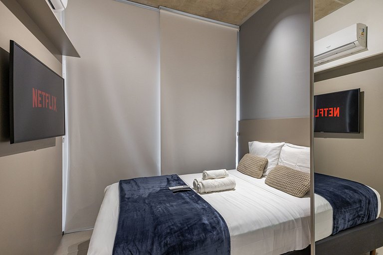 Elegante studio com varanda na Vila Clementino