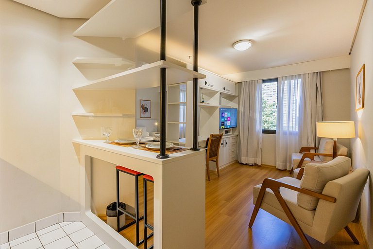Flat Hotel Times Square Moema | Ibirapuera c/ vaga