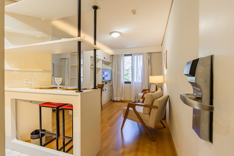 Flat Hotel Times Square Moema | Ibirapuera c/ vaga
