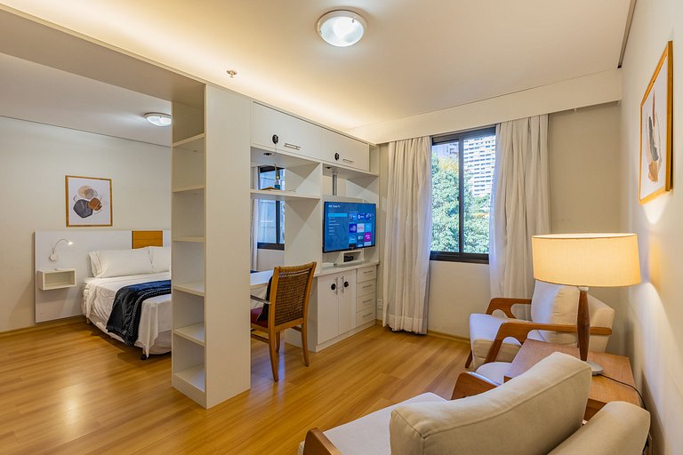 Flat Hotel Times Square Moema | Ibirapuera c/ vaga