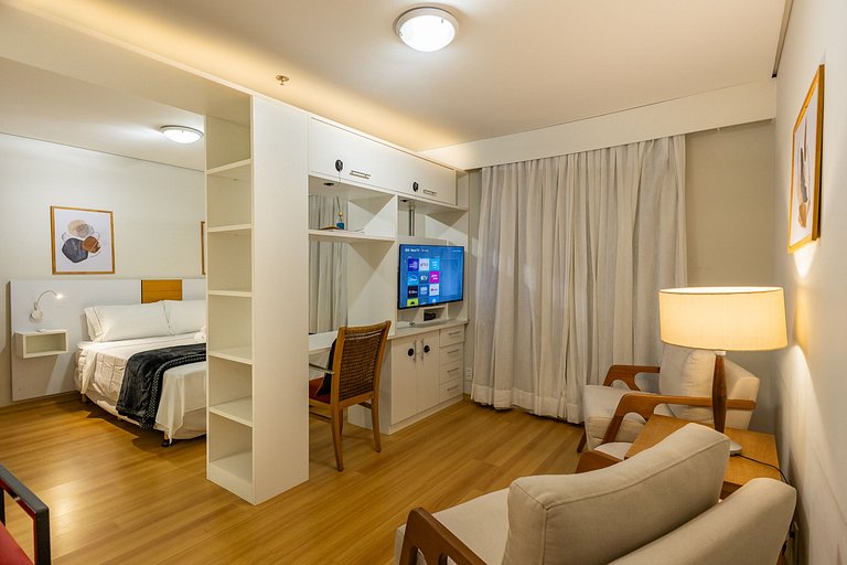 Flat Hotel Times Square Moema | Ibirapuera c/ vaga