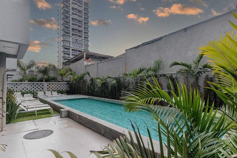 Moderno apartamento de 2 quartos em Moema