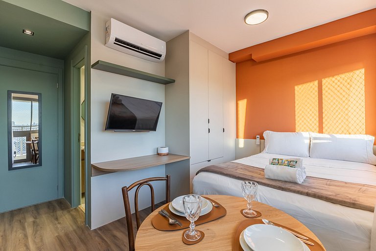 Moderno Studio no Brooklin | Piscina aquecida