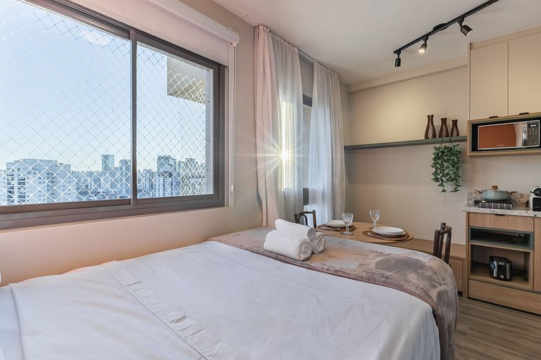 Moderno Studio no Brooklin | Piscina aquecida