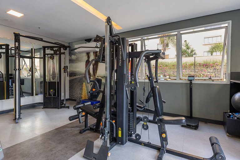 Flat moderno em hotel na Vila Olímpia com vaga