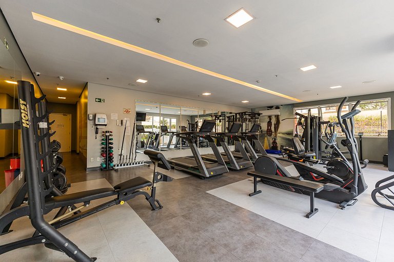 Flat moderno em hotel na Vila Olímpia com vaga