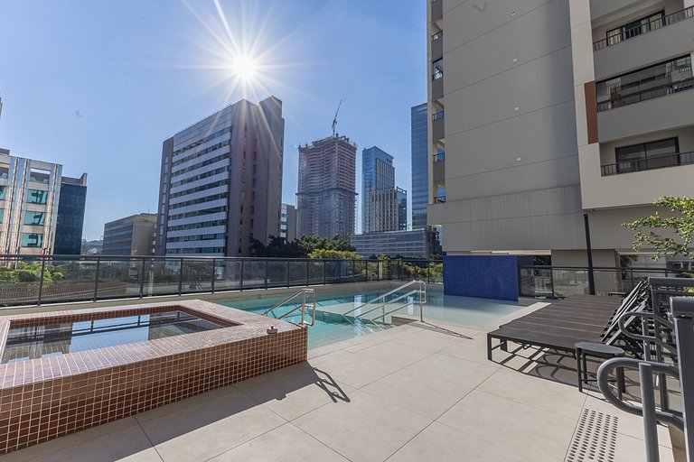 Belíssimo Studio no Brooklin | Piscina c/ vista