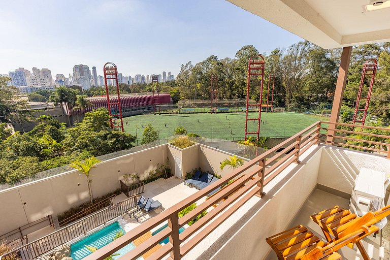 Estiloso Studio no Brooklin | Varanda com vista