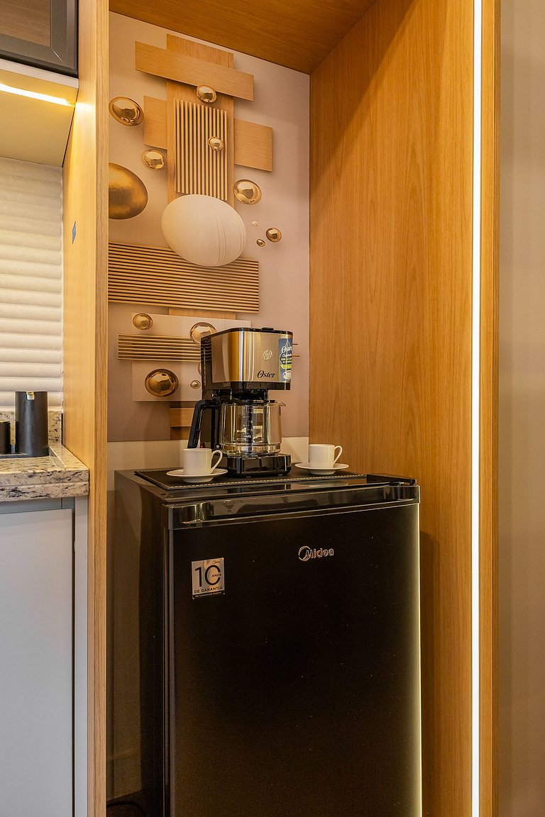 Estiloso Studio no Brooklin | Varanda com vista