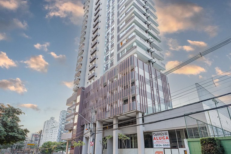 Estiloso Studio no Brooklin | Varanda com vista