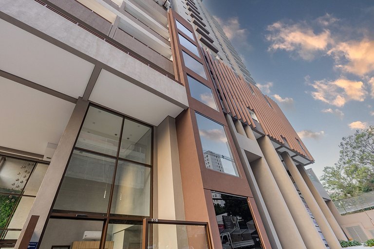 Estiloso Studio no Brooklin | Varanda com vista